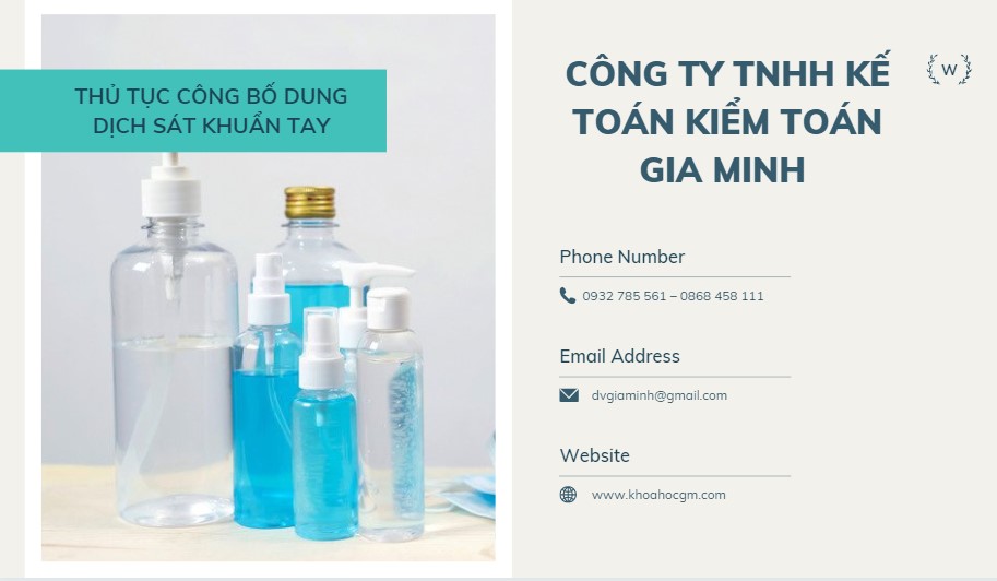 Công bố dung dịch sát khuẩn tay