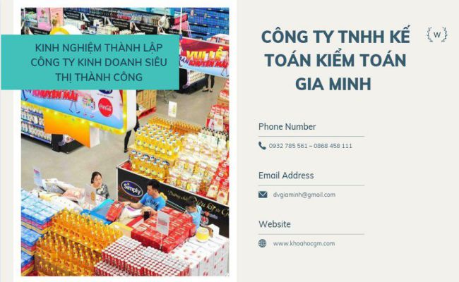 Thành lập công ty kinh doanh siêu thị: Thủ tục, điều kiện và kinh nghiệm thực tế 8 Kinh nghiệm thành lập công ty kinh doanh siêu thị thành công