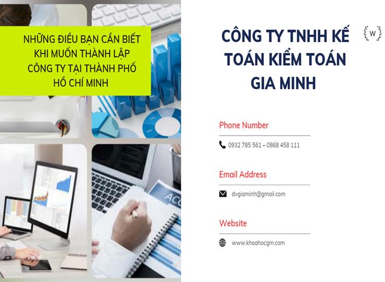 NHỮNG ĐIỀU BẠN CẦN BIẾT KHI MUỐN THÀNH LẬP CÔNG TY TẠI THÀNH PHỐ HỒ CHÍ MINH 