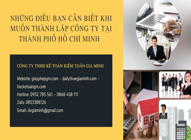 THỦ TỤC THÀNH LẬP CÔNG TY TẠI THÀNH PHỐ HỒ CHÍ MINH 
