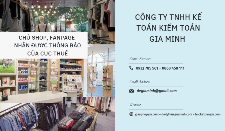 Chủ shop fanpage nhận được thông báo của cục thuế phải làm gì 4 Chủ shop fanpage nhận được thông báo của cục thuế phải làm gì