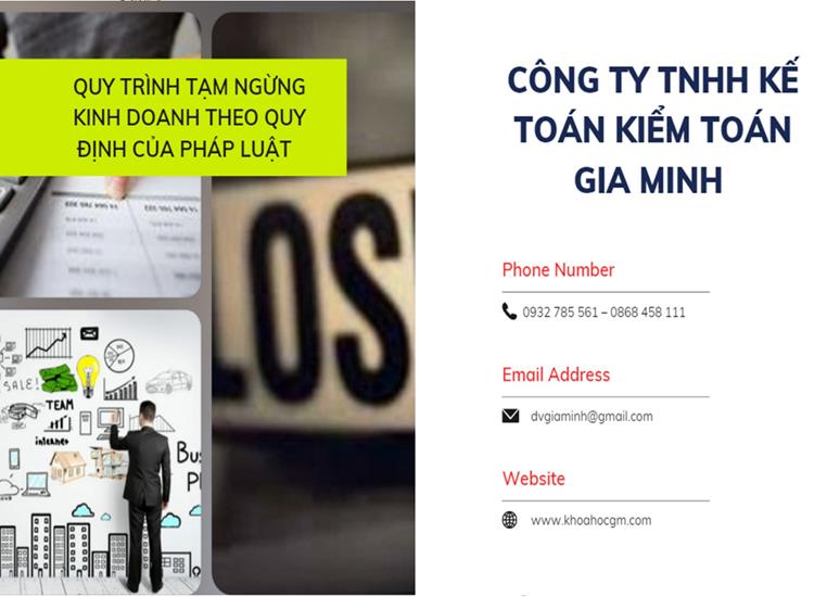 QUY TRÌNH TẠM NGỪNG KINH DOANH THEO QUY ĐỊNH CỦA PHÁP LUẬT 5 QUY TRÌNH TẠM NGỪNG KINH DOANH THEO QUY ĐỊNH CỦA PHÁP LUẬT