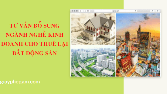 Tư vấn bổ sung ngành nghề kinh doanh cho thuê lại bất động sản cho doanh nghiệp 12 Thủ tục bổ sung ngành nghề kinh doanh cho thuê lại bất động sản