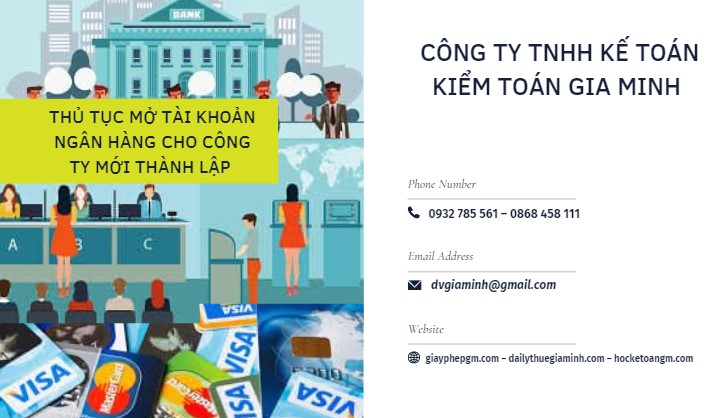 Đăng ký tài khoản ngân hàng cho công ty mới thành lập