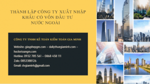 Thành lập công ty xuất nhập khẩu có vốn đầu tư nước ngoài tại Việt Nam từ A đến Z 16 Thủ tục thành lập doanh nghiệp xuất nhập khẩu có vốn đầu tư nước ngoài