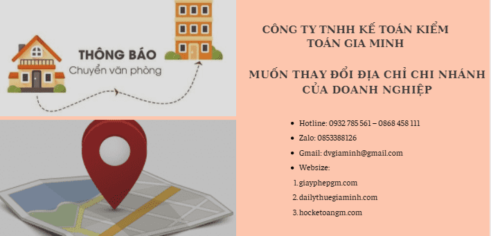 Thay đổi địa chỉ chi nhánh của doanh nghiệp 8 Thủ tục thay đổi địa chỉ chi nhánh của doanh nghiệp