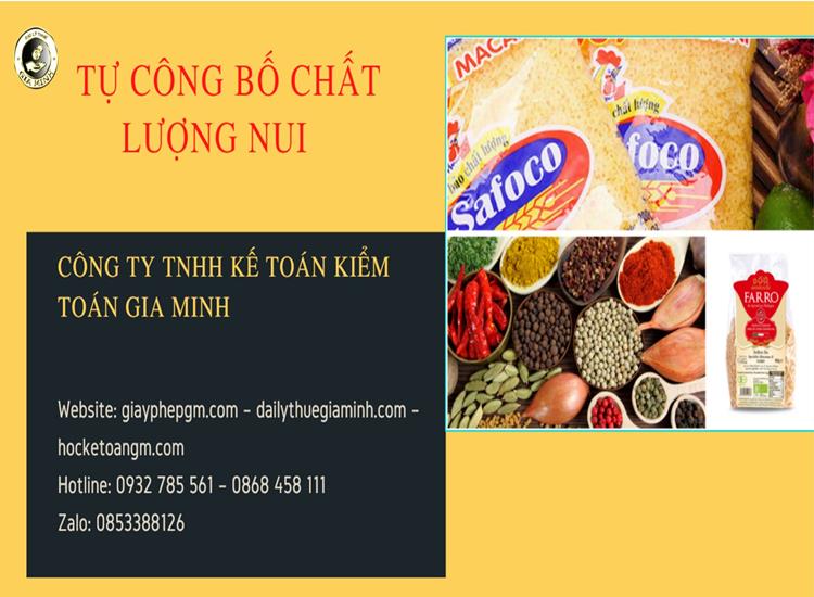 Tự công bố chất lượng nui 4 TỰ CÔNG BỐ CHẤT LƯỢNG NUI