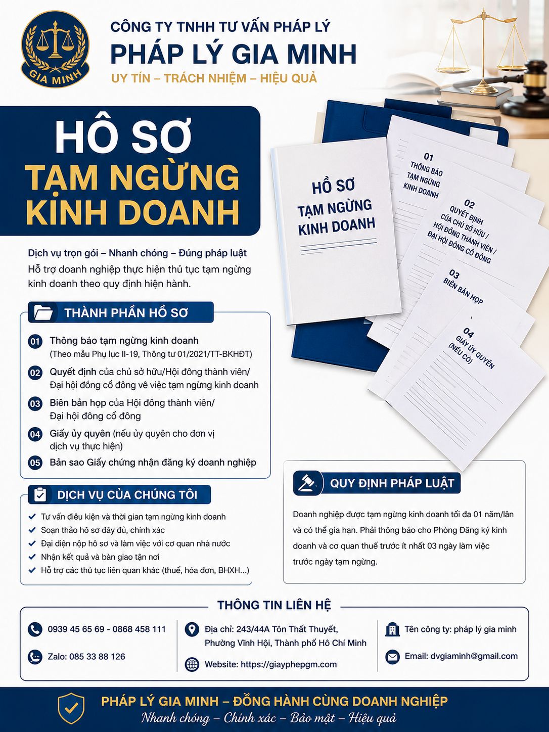 Hồ sơ tạm ngừng kinh doanh đầy đủ