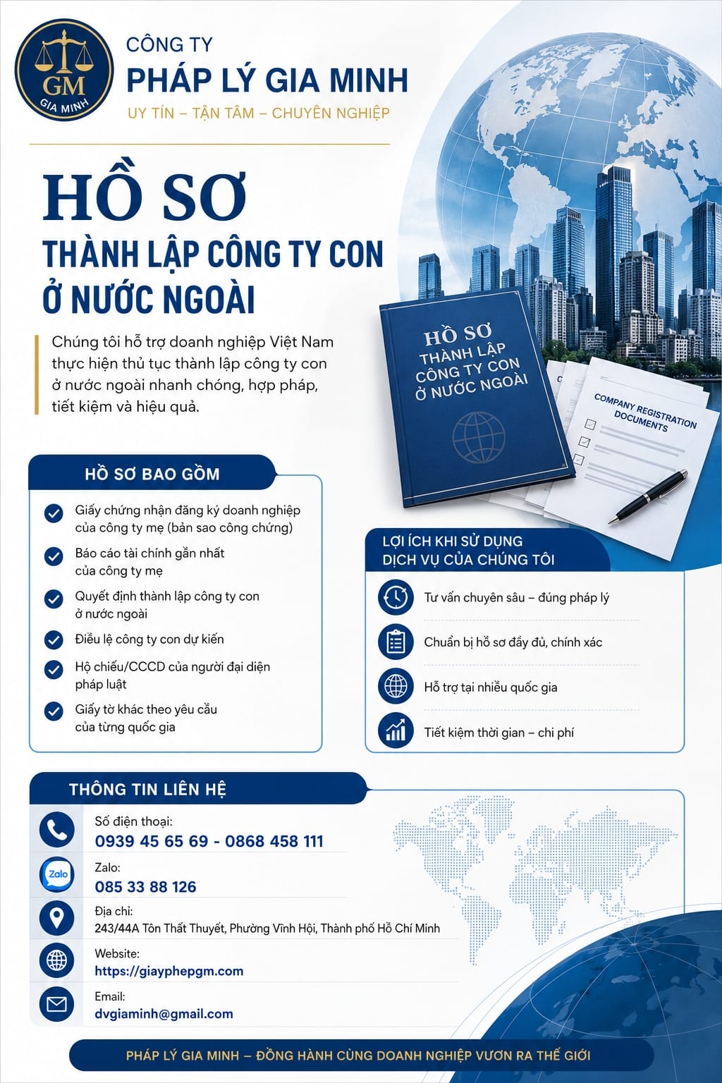 Hồ sơ thành lập công ty con ở nước ngoài