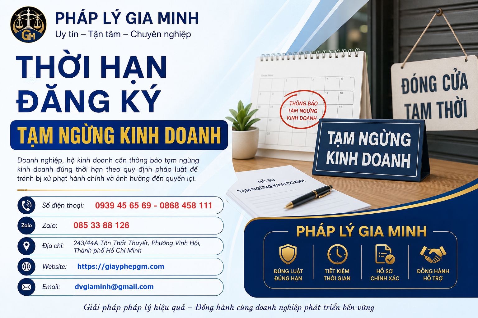 Thời hạn đăng ký tạm ngừng kinh doanh