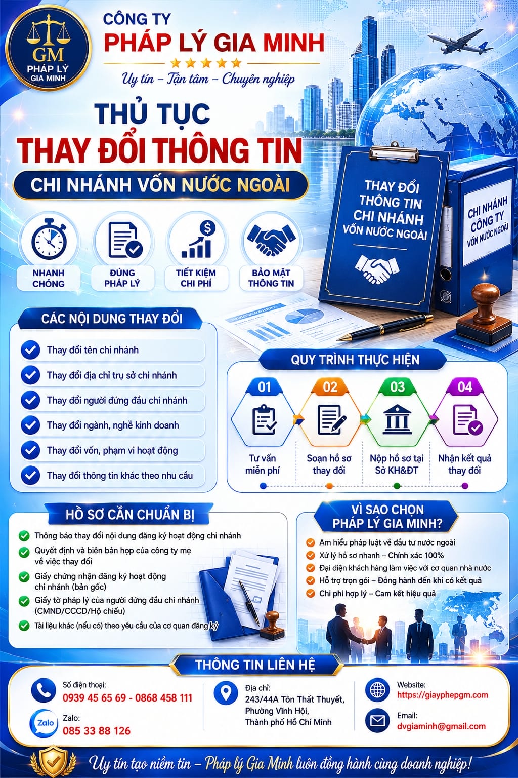 Thủ tục thay đổi thông tin chi nhánh vốn nước ngoài