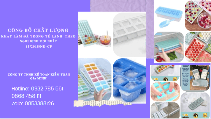 Công bố chất lượng khay làm đá trong tủ lạnh