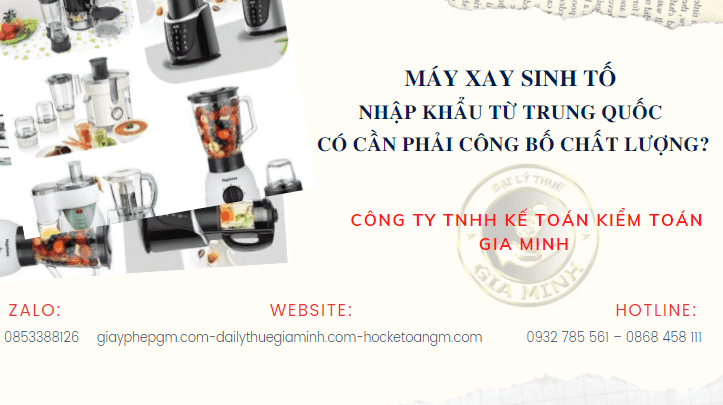 Công bố chất lượng máy xay sinh tố nhập khẩu từ Trung Quốc 