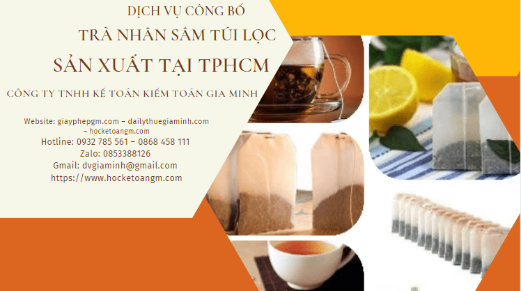 Công bố chất lượng trà nhân sâm túi lọc sản xuất tại TPHCM