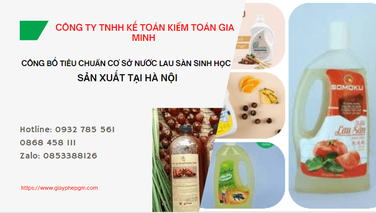 Công bố tiêu chuẩn cơ sở nước lau sàn sinh học