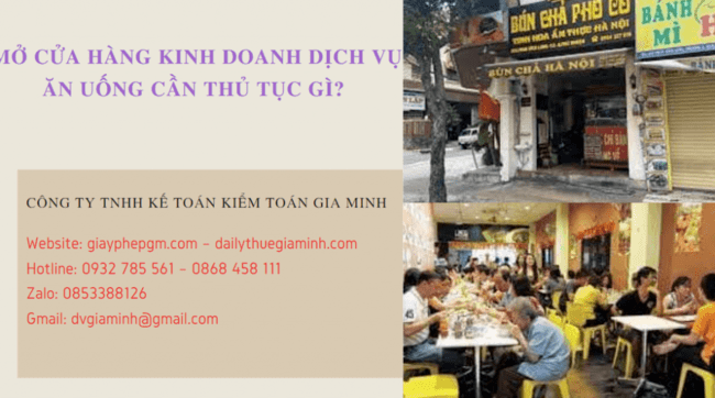 Đăng ký kinh doanh dịch vụ ăn uống 
