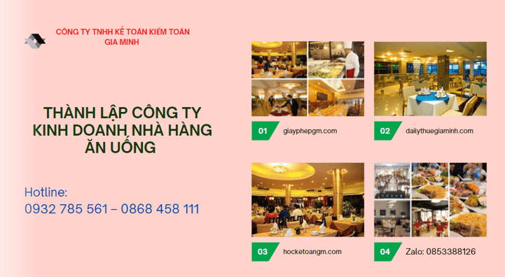 Thành lập công ty kinh doanh nhà hàng ăn uống 5 Đăng ký thành lập công ty kinh doanh nhà hàng ăn uống