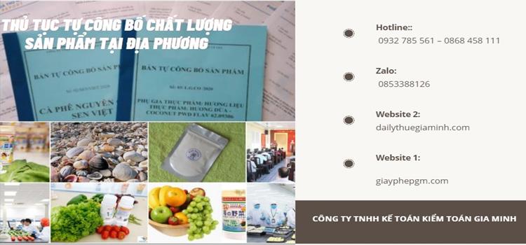 Dịch vụ tự công bố chất lượng sản phẩm tại địa phương 