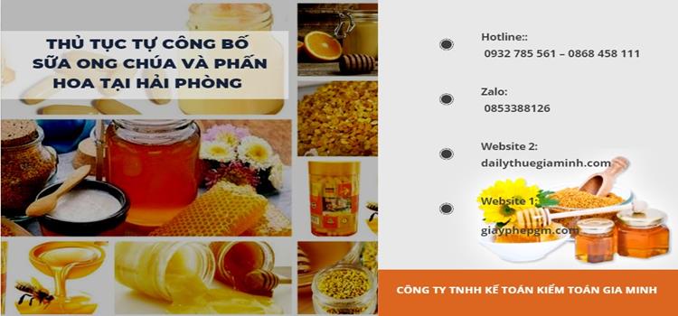 THỦ TỤC TỰ CÔNG BỐ SỮA ONG CHÚA VÀ PHẤN HOA TẠI HẢI PHÒNG 5 Dịch vụ tự công bố sữa ong chúa và phấn hoa tại Hải Phòng
