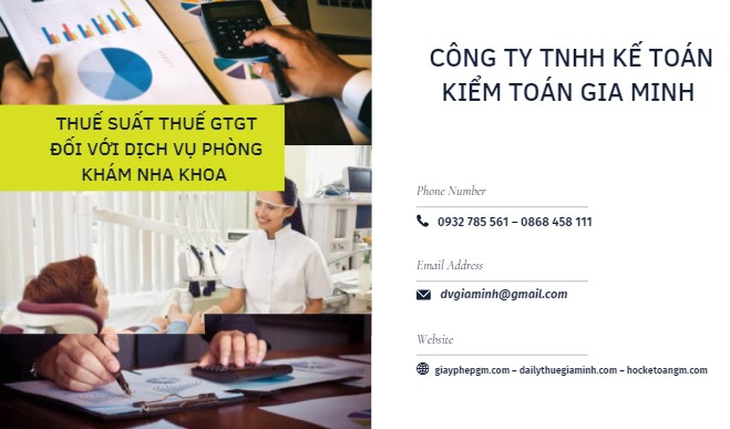 Thuế suất thuế gtgt đối với dịch vụ phòng khám nha khoa 4 Lĩnh vực làm việc của phòng khám nha khoa