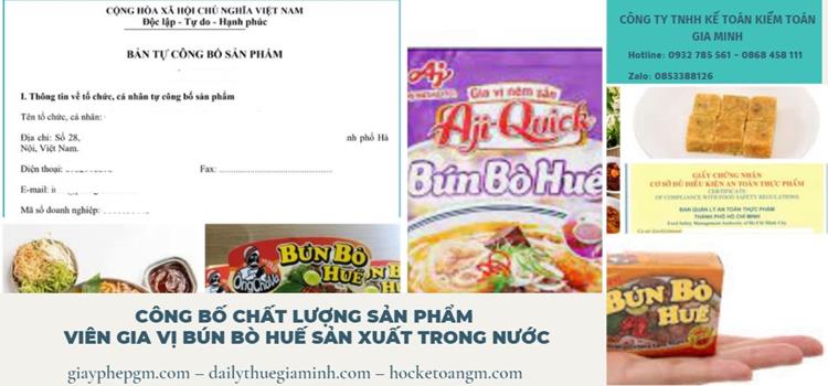 Tại sao phải công bố chất lượng sản phẩm viên gia vị bún bò huế 