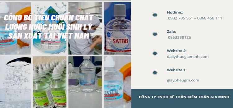 Thủ tục công bố TCCL nước muối sinh lý sản xuất tại Việt Nam 