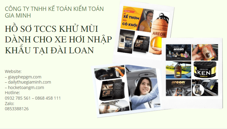 Thủ tục công bố Gia Minh tiêu chuẩn cơ sở khử mùi dành cho xe hơi nhập khẩu 