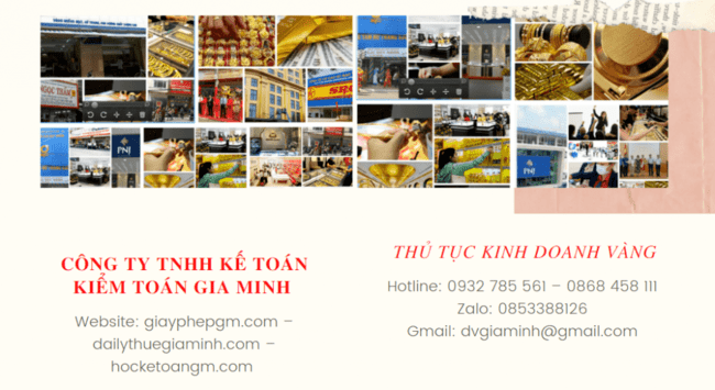 Thủ tục mở công ty vàng bạc đá quý