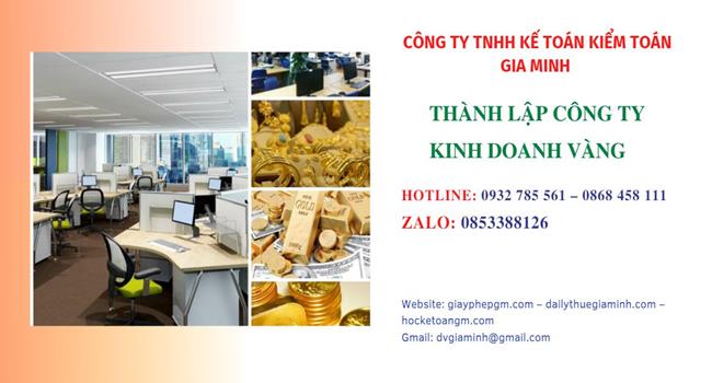 Thủ tục thành lập công ty vàng bạc tại Quận Bình Tân