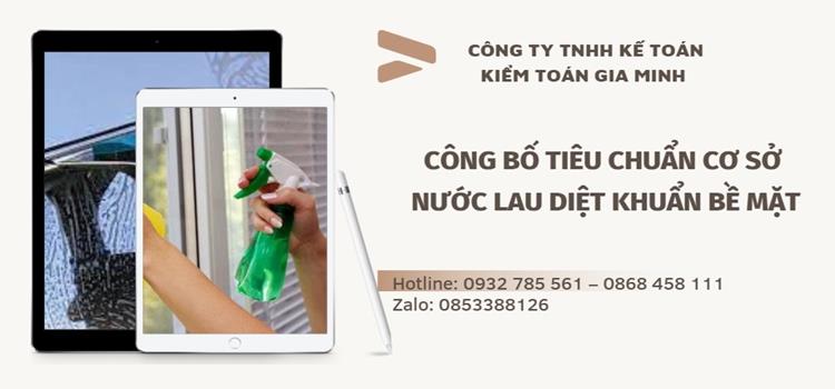 Trình tự công bố tiêu chuẩn cơ sở nước lau diệt khuẩn bề mặt nhập khẩu 