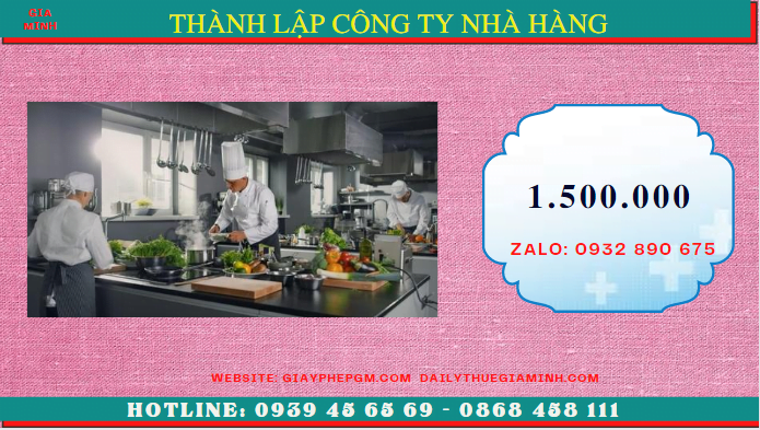 Chi phí thành lập công ty kinh doanh nhà hàng Lâm Đồng