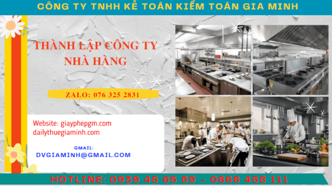 Quy trình thành lập công ty kinh doanh nhà hàng năm 2023 Yên Bái