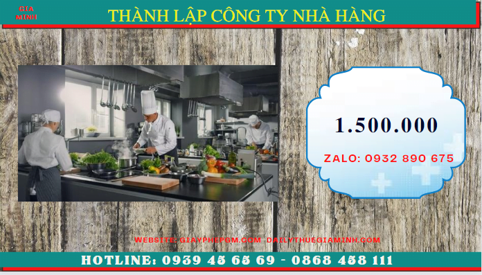 Chi phí thành lập công ty kinh doanh nhà hàng Yên Bái