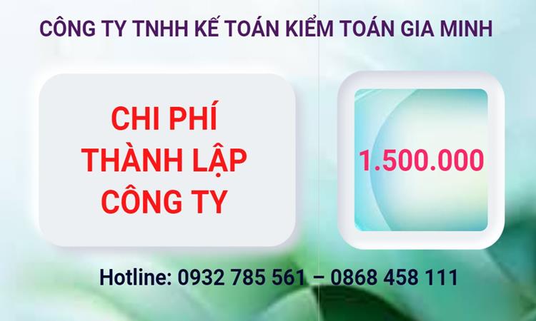 Bảng giá thành lập công ty cổ phần tại Thái Nguyên