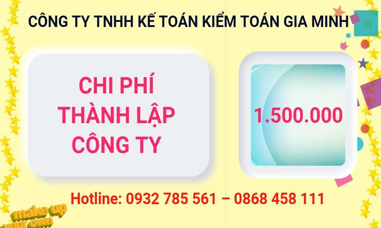 Bảng giá thành lập công ty cổ phần tại Vĩnh Phúc