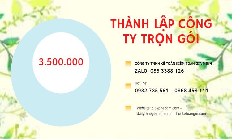 Bảng giá thành lập công ty tại Thành Phố Phủ Lý