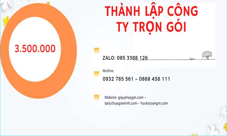 Bảng giá thành lập doanh nghiệp ở Bà Rịa Vũng Tàu