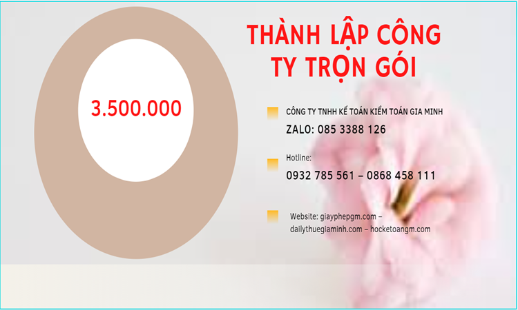 Bảng giá thành lập doanh nghiệp ở Bến Tre