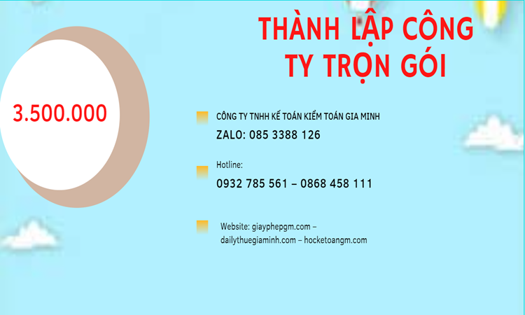 Bảng giá thành lập doanh nghiệp ở Bình Phước