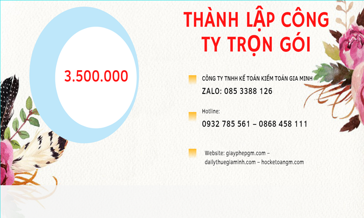 Bảng giá thành lập doanh nghiệp ở Hà Tĩnh