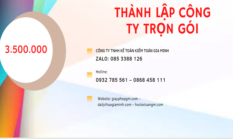 Bảng giá thành lập doanh nghiệp ở Huyện Chương Mỹ 