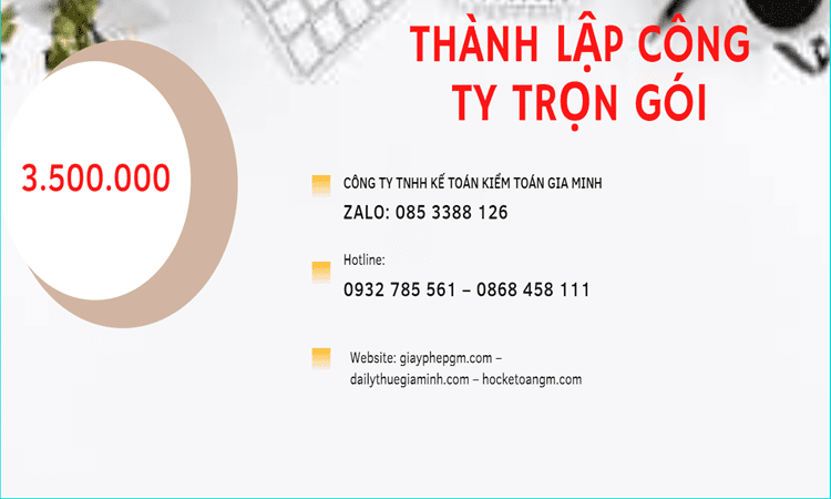 Bảng giá thành lập doanh nghiệp ở Huyện Hóc Môn 
