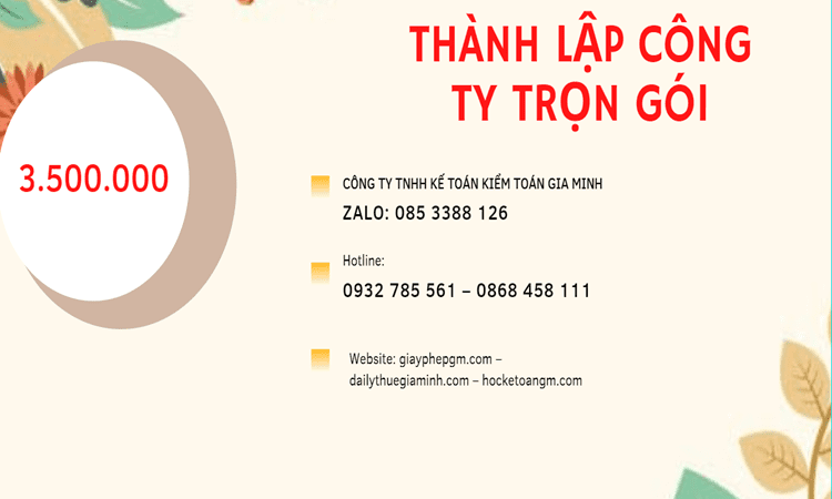 Bảng giá thành lập doanh nghiệp ở Huyện Quốc Oai
