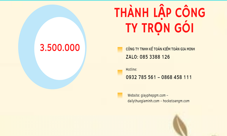 Bảng giá thành lập doanh nghiệp ở Huyện Ứng Hòa