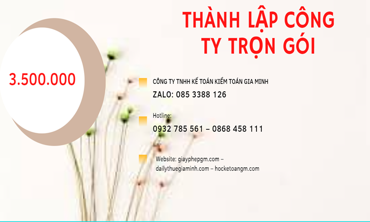 Bảng giá thành lập doanh nghiệp ở Quận 5 