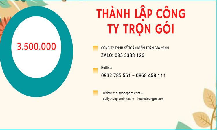 Bảng giá thành lập doanh nghiệp ở Quận Cái Răng