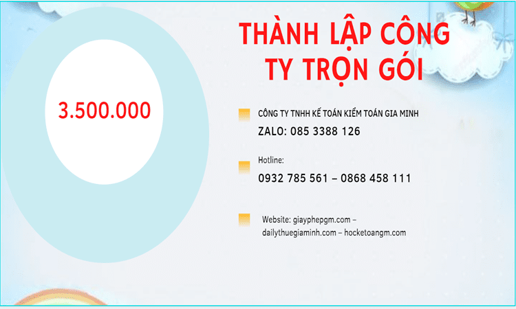 Bảng giá thành lập doanh nghiệp ở Thành Phố Hồ Chí Minh 