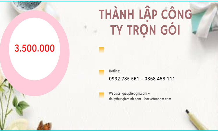 Bảng giá thành lập doanh nghiệp ở TP Hà Nội 