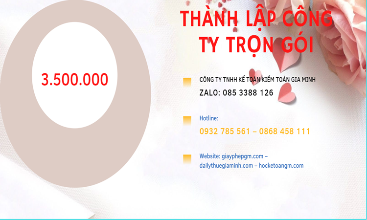  Bảng giá thành lập doanh nghiệp ở TP Hồ Chí Minh 