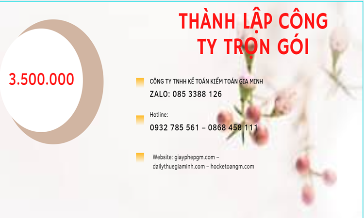 Bảng giá thành lập doanh nghiệp ở Trà Vinh